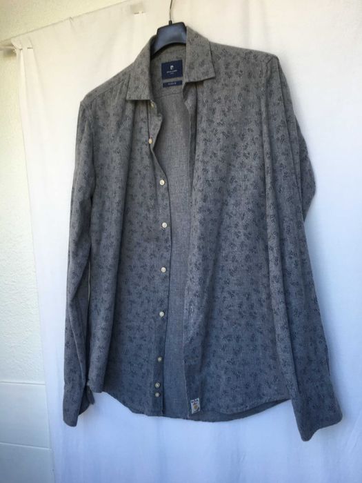 Camisa flanela cinza Pierre Cardin