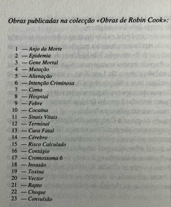Colecao Robin Cook 18 livros