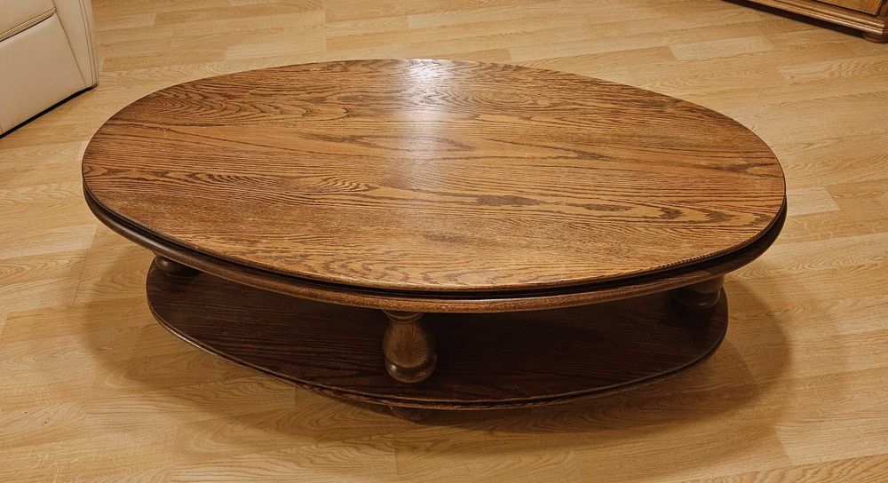 Ława dębowa owalna