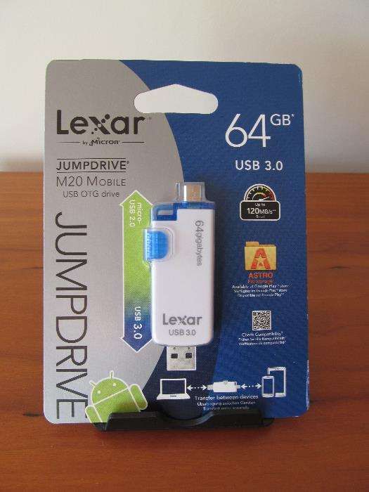 Pendrive USB Lexar JDM20 OTG 64 GB USB 3.0 - PC, Android - NOVO!