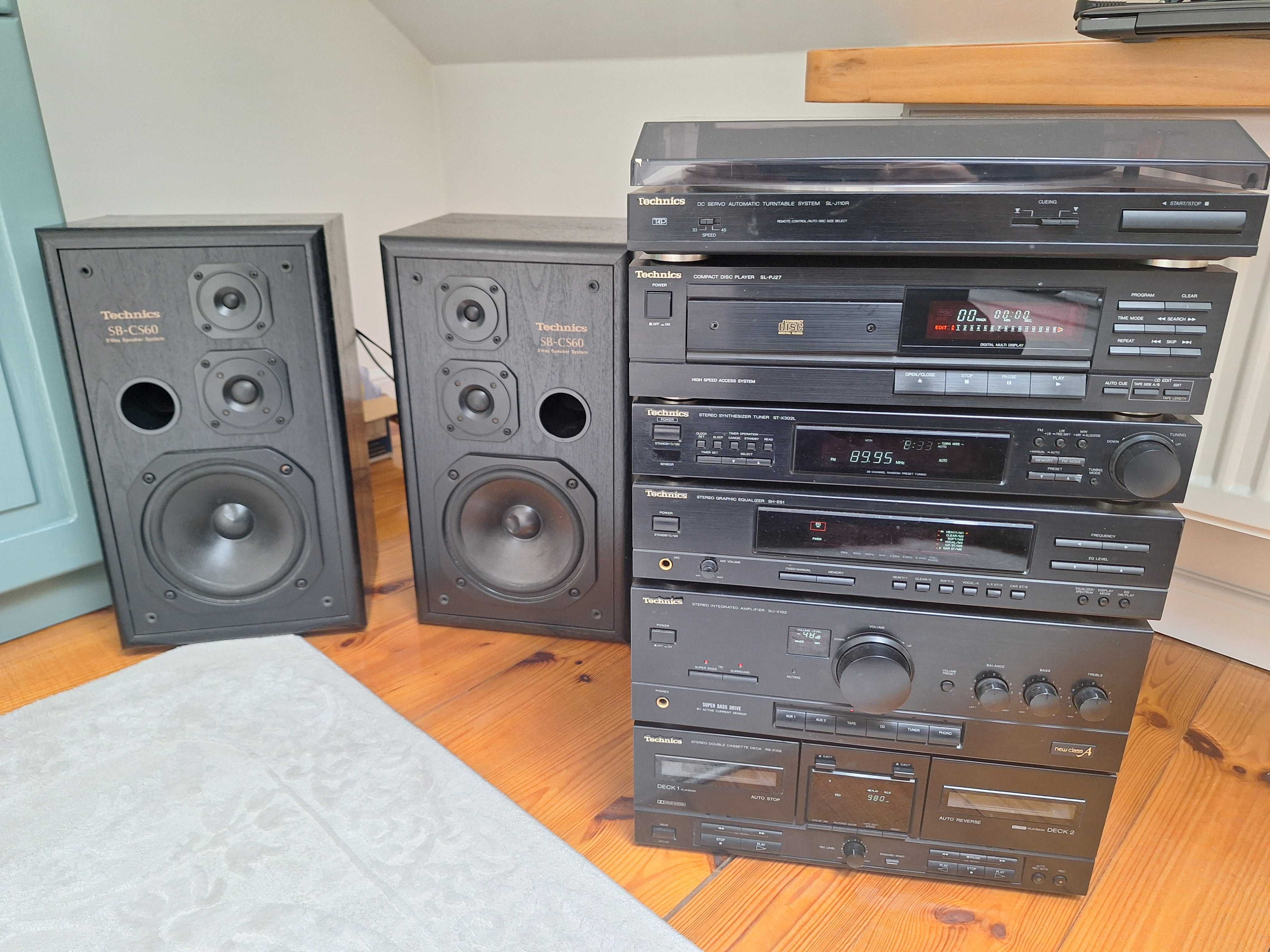 Wieża Technics z kolumnami. Made in Japan
