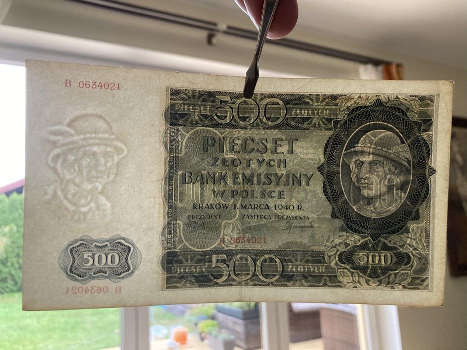 Banknot 500 złotych 1940r GG
