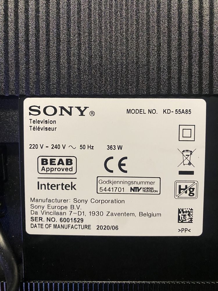 Telewizor Sony oled Kd-55A85 55cali  120hz