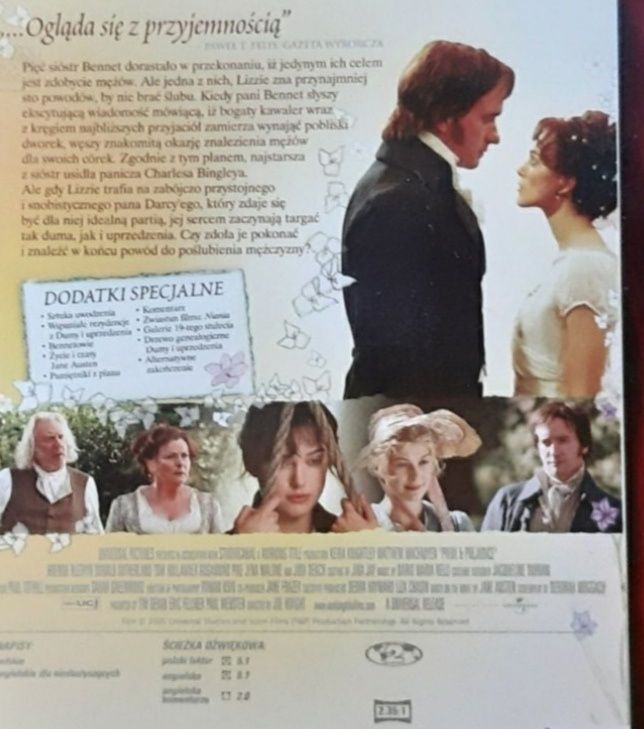 Duma i Uprzedzenie film na płycie DVD Keira Knightley Jane Austen