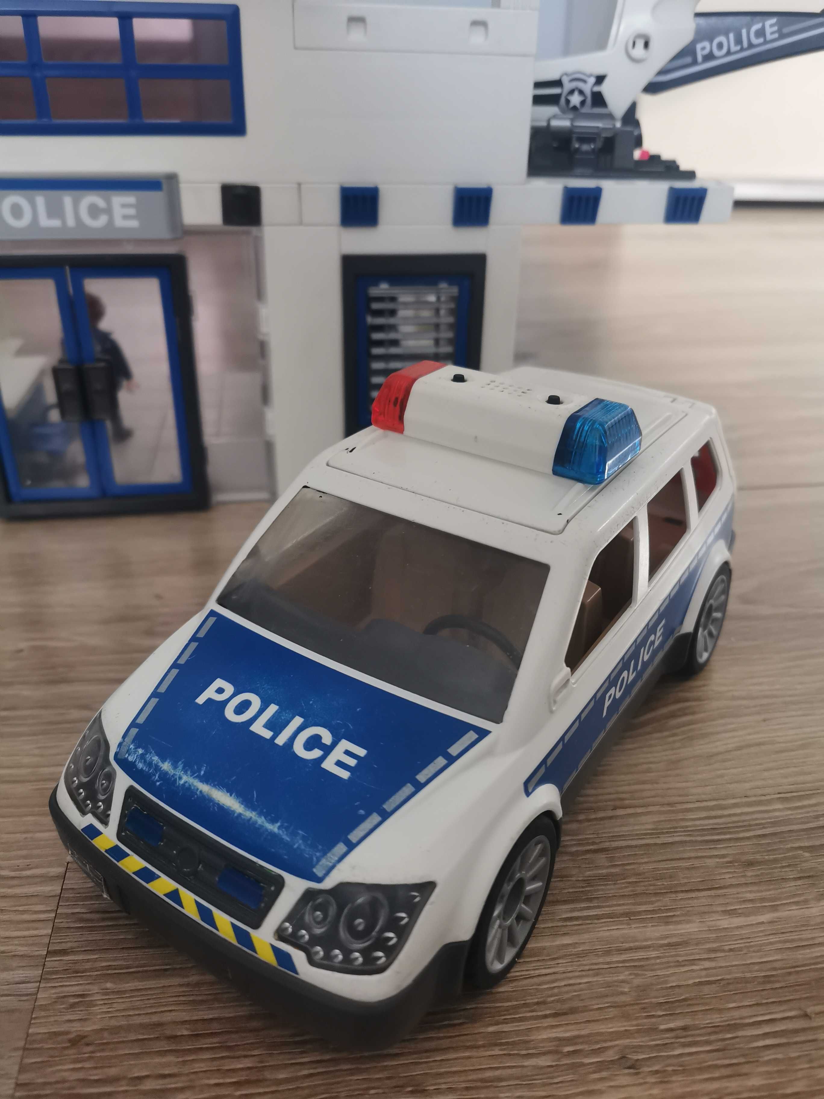 Playmobil posterunek policji helikopter i dwa samochody