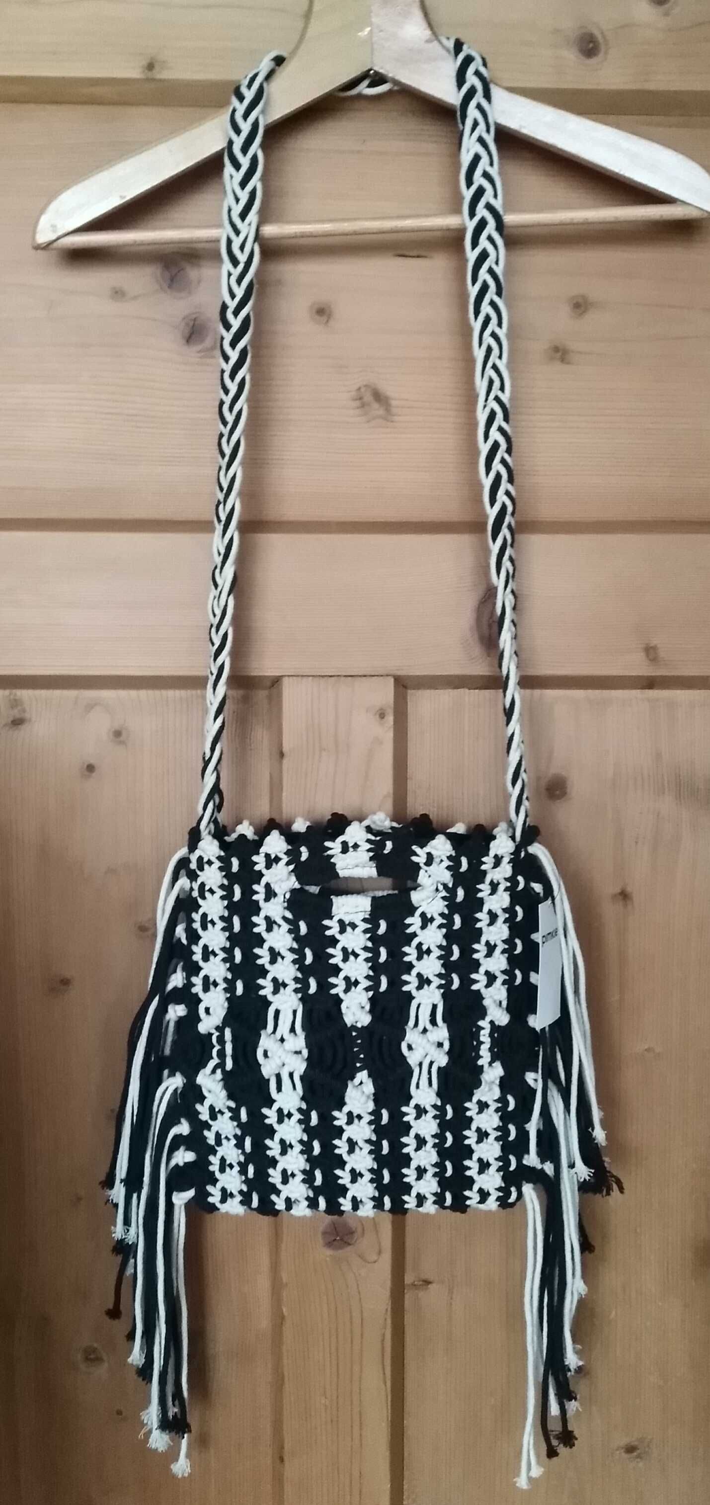 PIMKIE pleciona torebka boho makrama frędzle Nowa