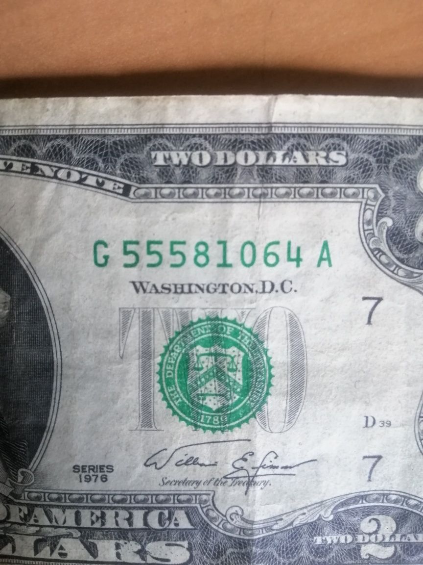 Продам купюру 2 доллара США 1976 г.