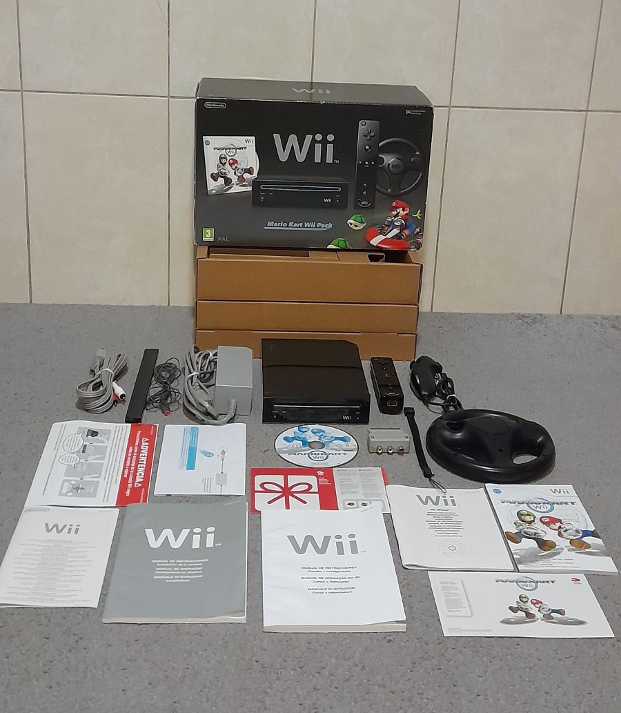 Consola Nintendo Mario Kart Wii Pack (EXCELENTE ESTADO NA CAIXA)