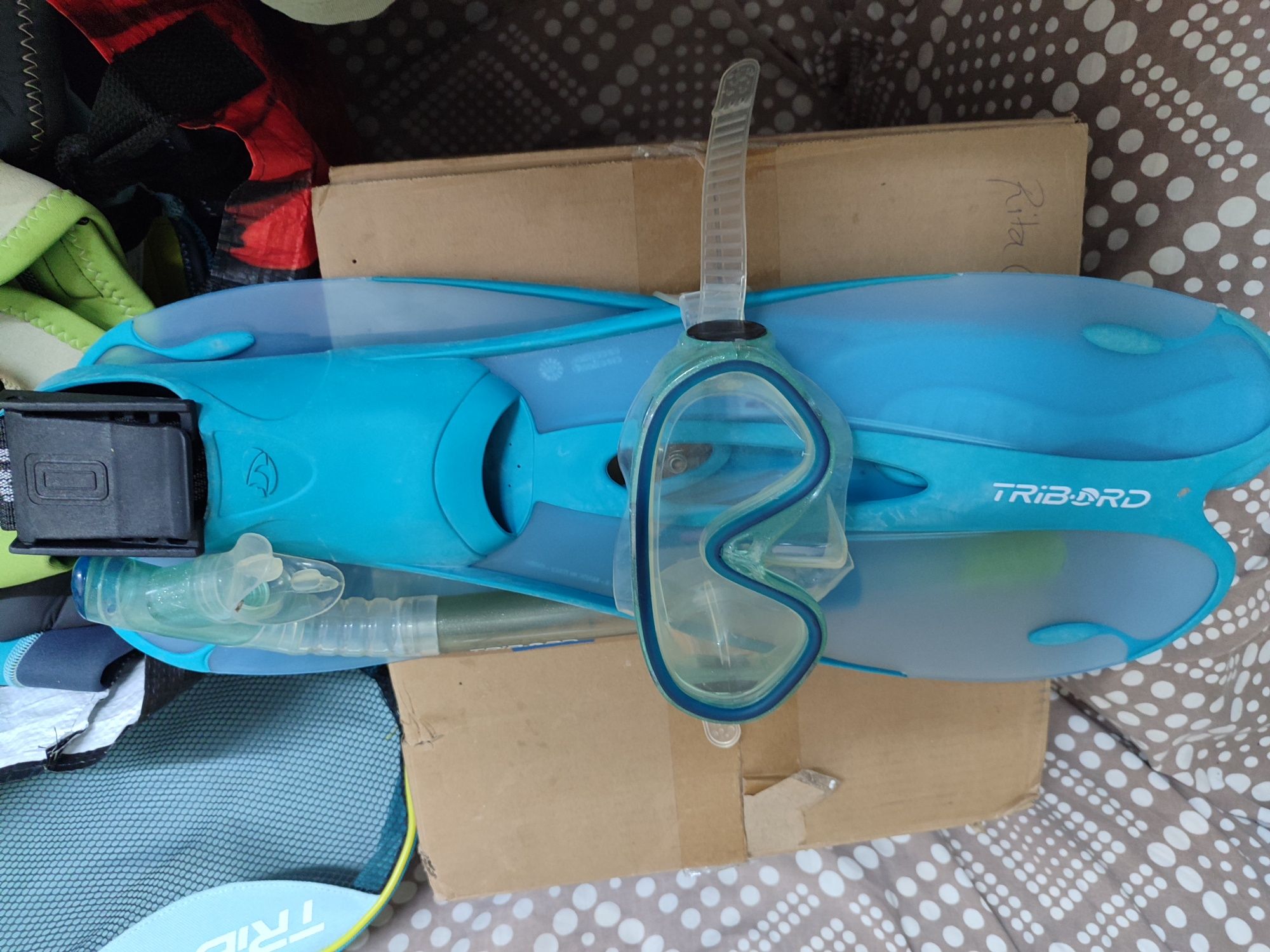Kit mergulho barbatanas+óculos+tubo