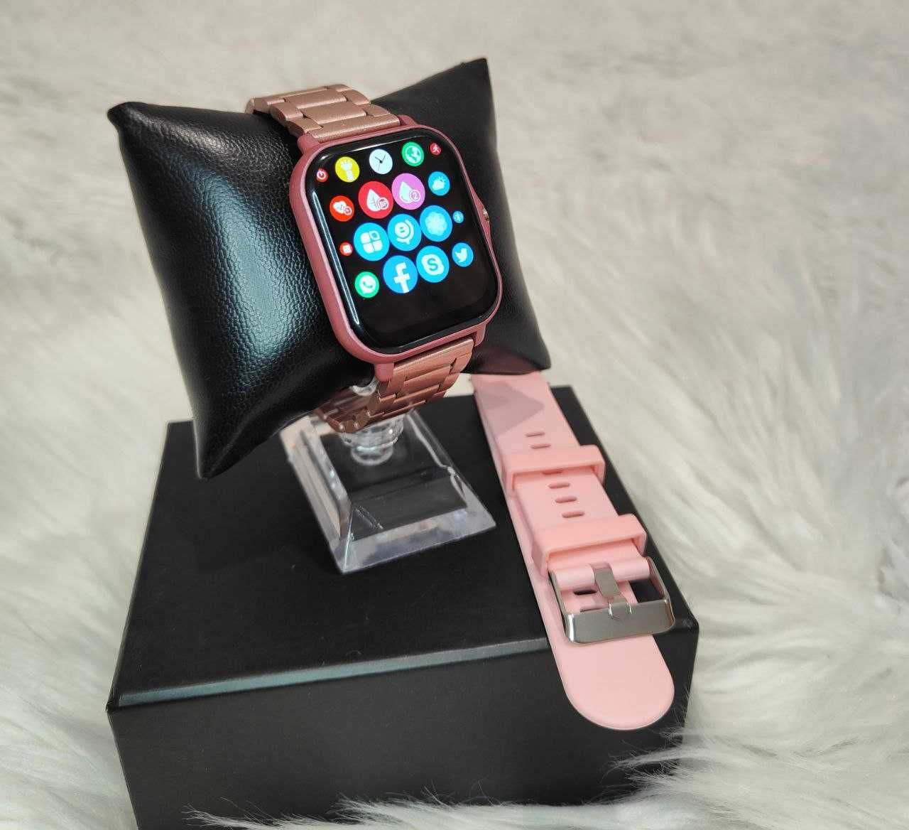 Nowy Smart Watch Y13 Pasek Rozowe Zloto +Gratis Silikonowy Pasek