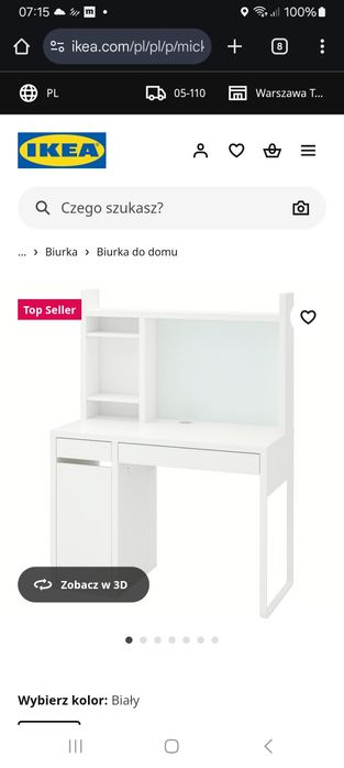 Biurko mickie z nadstawką