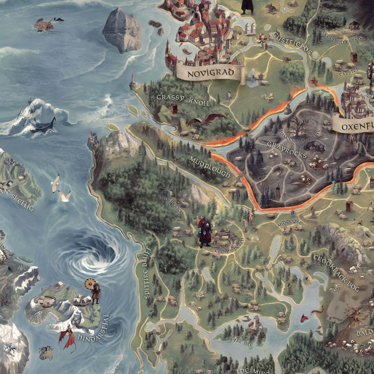 Відьмак 3, карта, Witcher 3, постер, картина на полотні