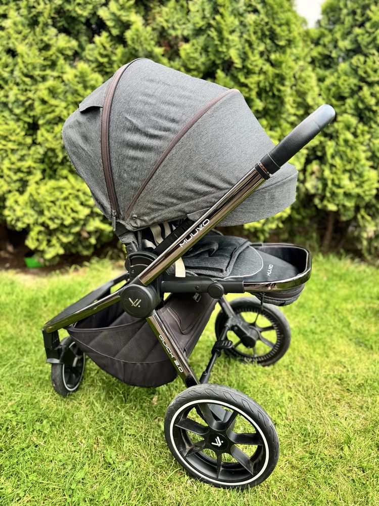 Wózek 2w1 muuvo quick 2.0 black chrome gondola XL