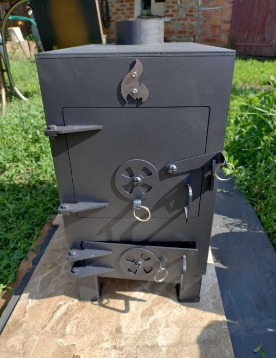Піч буржуйка товста сталь 5мм Печка пічка площа 50+м3