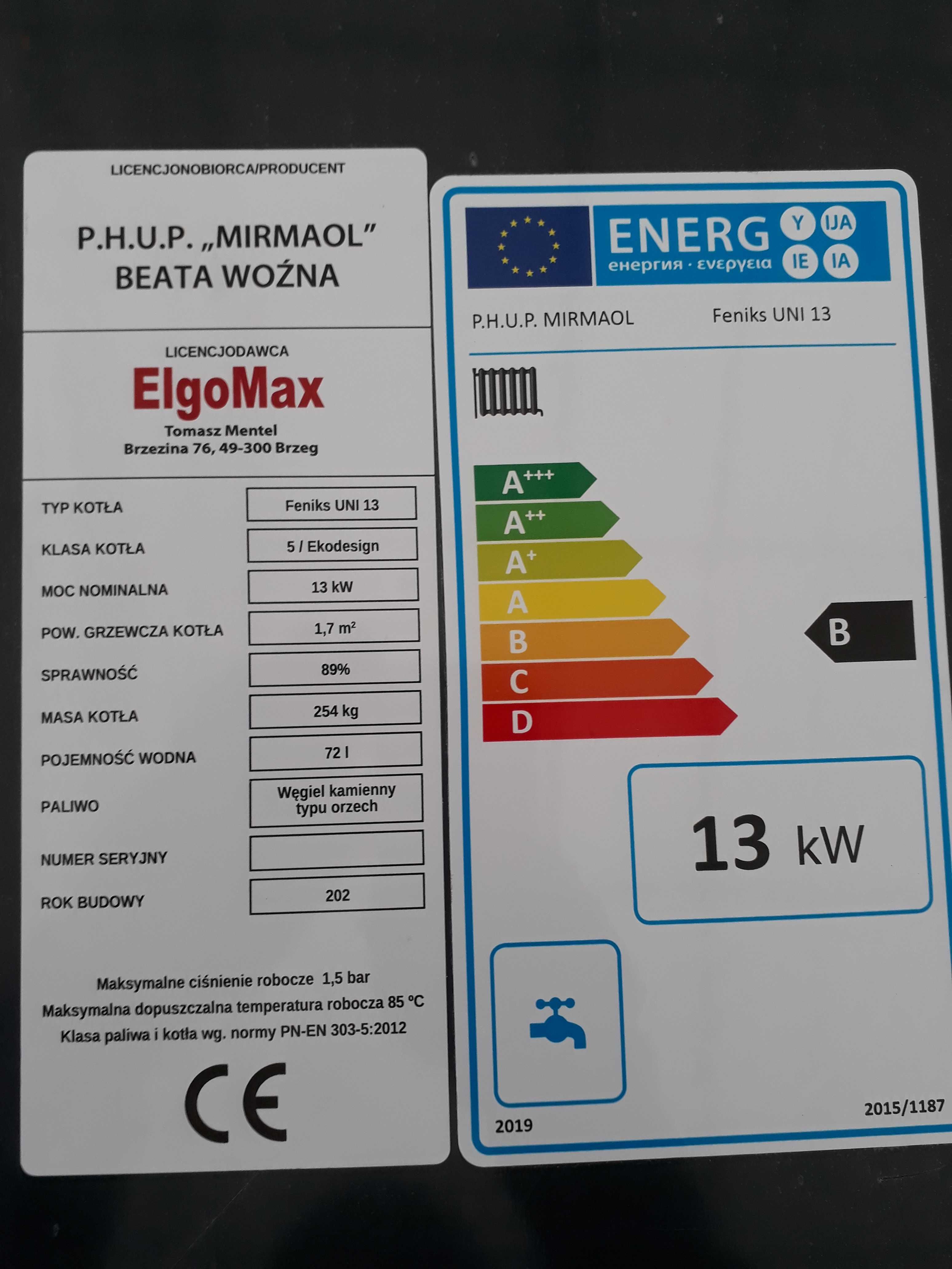 Piec na Węgiel 5 Klasa Kocioł na Drewno 13kw do 160m Dostawa 0zł