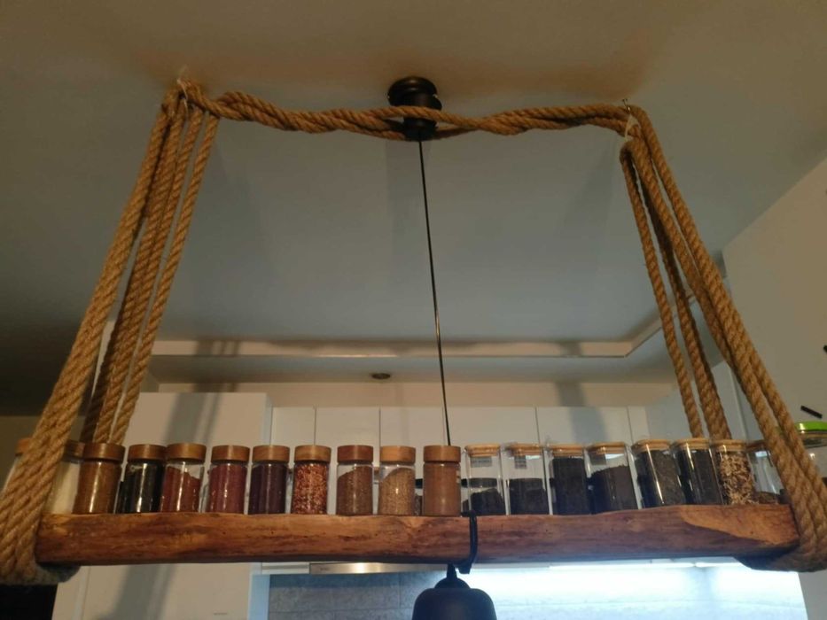 Belka Wisząca Lampa z Drewna ze Starej Belki. Designerskie Oświetlenie