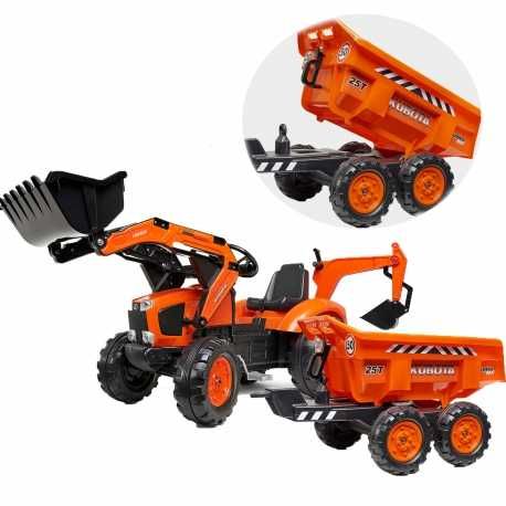Traktor na pedały Kubota Pomarańczowy z Przyczepką od 3 Lat