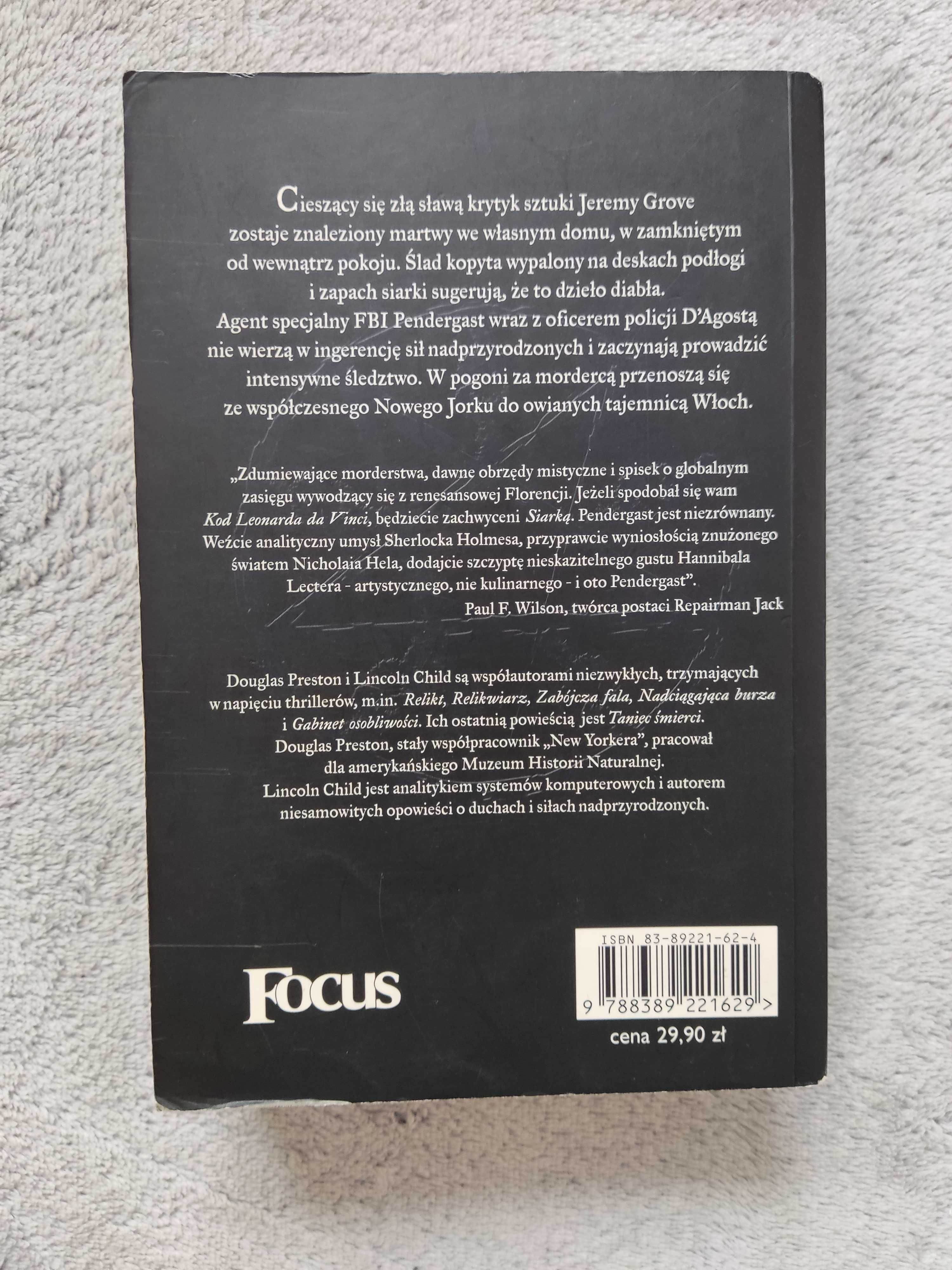 książka Siarka Douglas Preston Lincoln Child (cykl Pendergast #5)