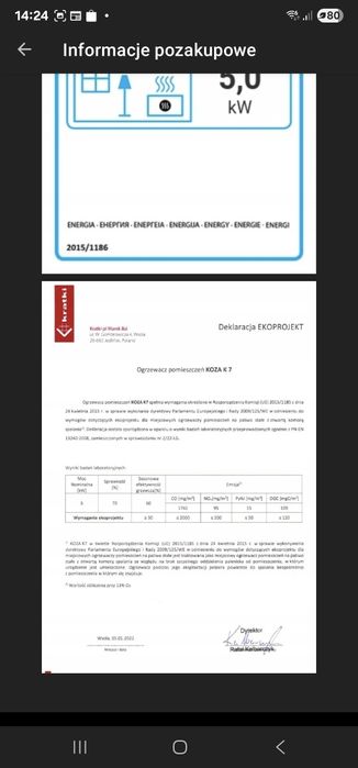 Piec koza nowy ładny