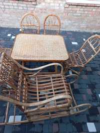 Садовий стіл, стул, крісло - гойдалка, плетений