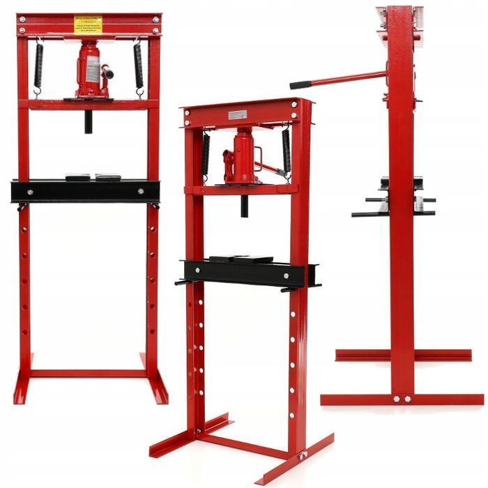 Prasa Hydrauliczna Warsztatowa 20T + Płyty Z Wycięciami - Duża - Mocna