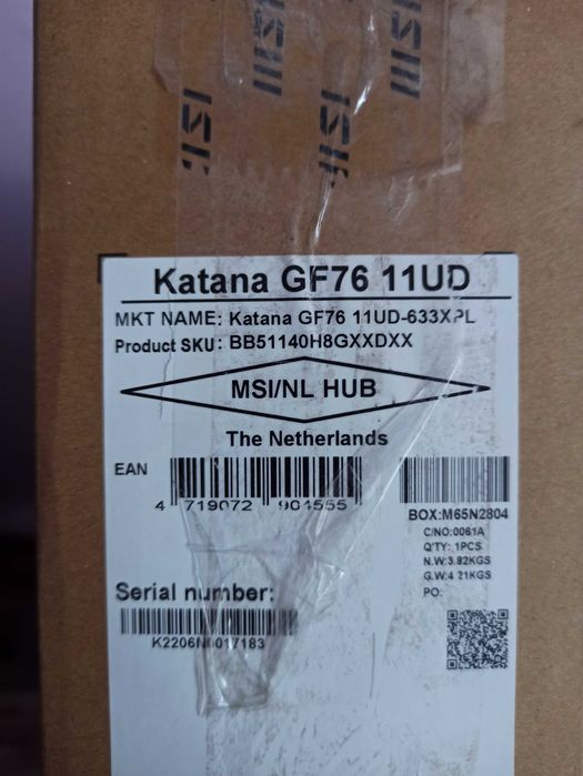 Ноутбук MSI GF76 i5-11400H/16GB/512 RTX3050Ti 144Hz (11UD-633XPL)