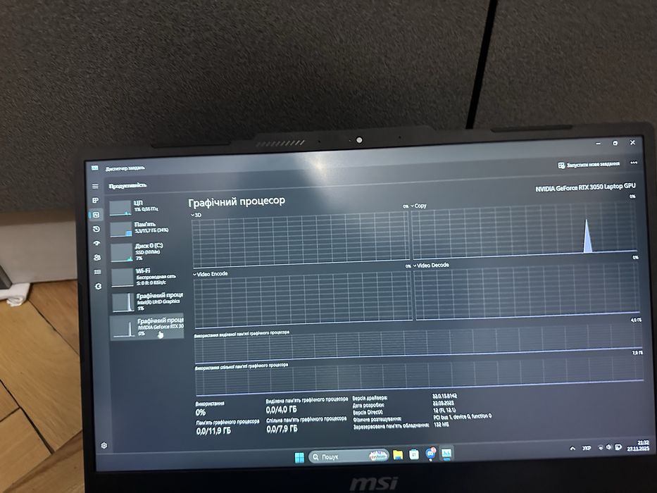 Продам ноутбук Msi Cyborg 15 a12uc