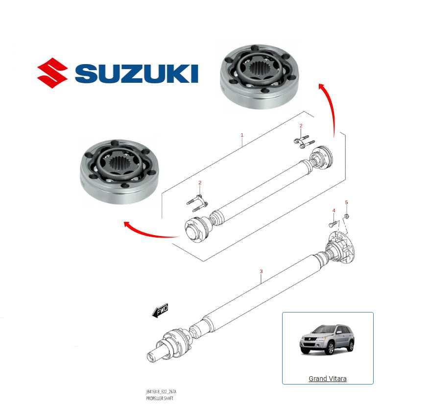 ШРУС карданного вала кардана SUZUKI GRAND VITARA