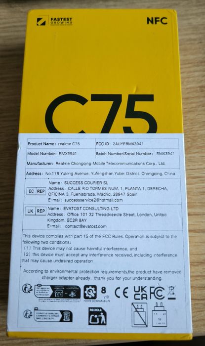 Realme C75. Czarny. Nowy.