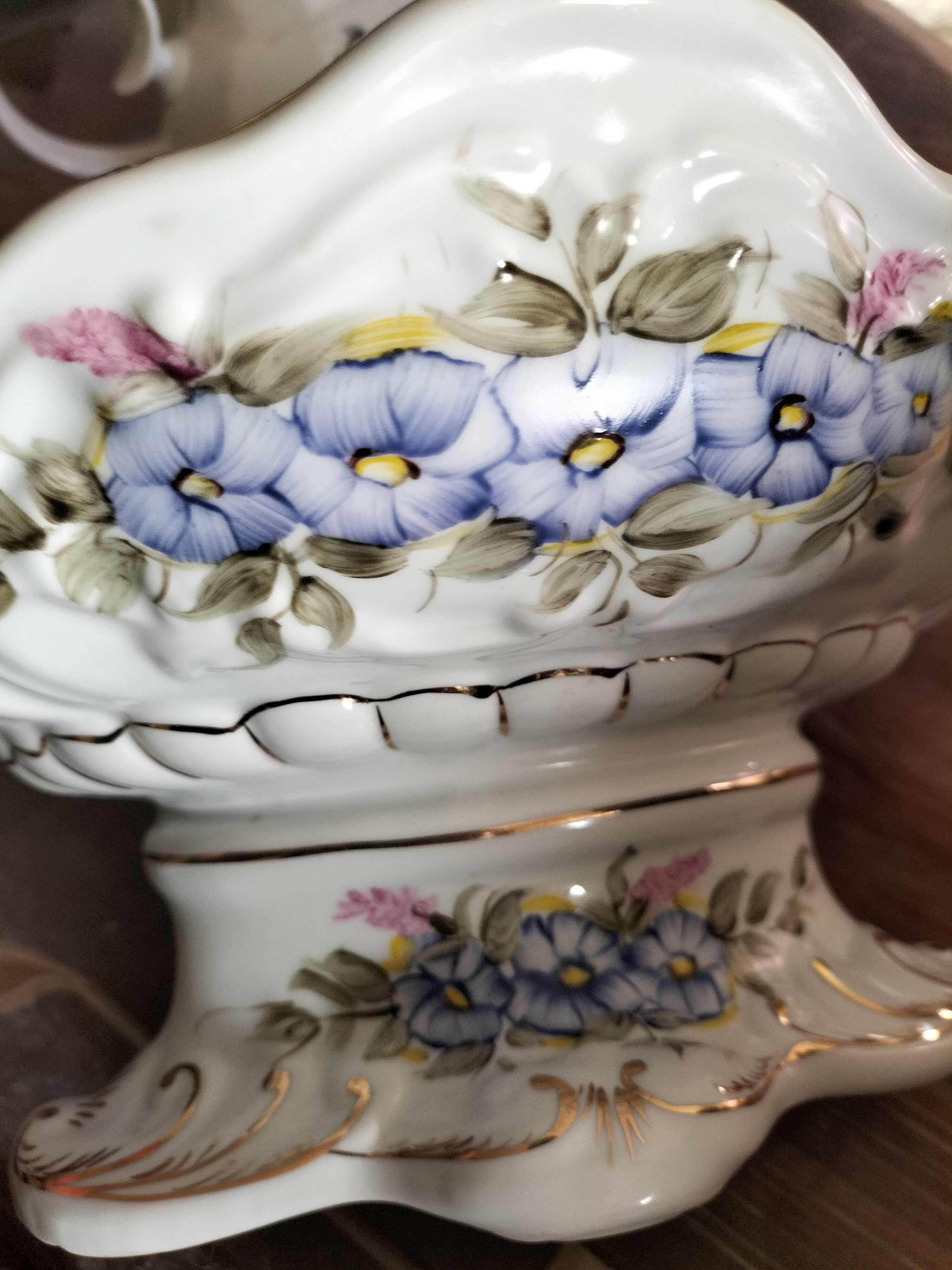 Taça loiça pintada á mão