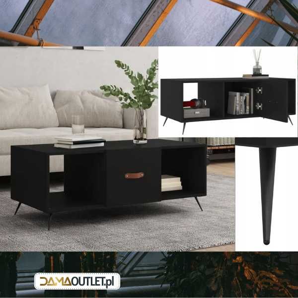 Stolik kawowy czarny metalowe nogi Duży wybór MEBLI DaMaOutlet.pl