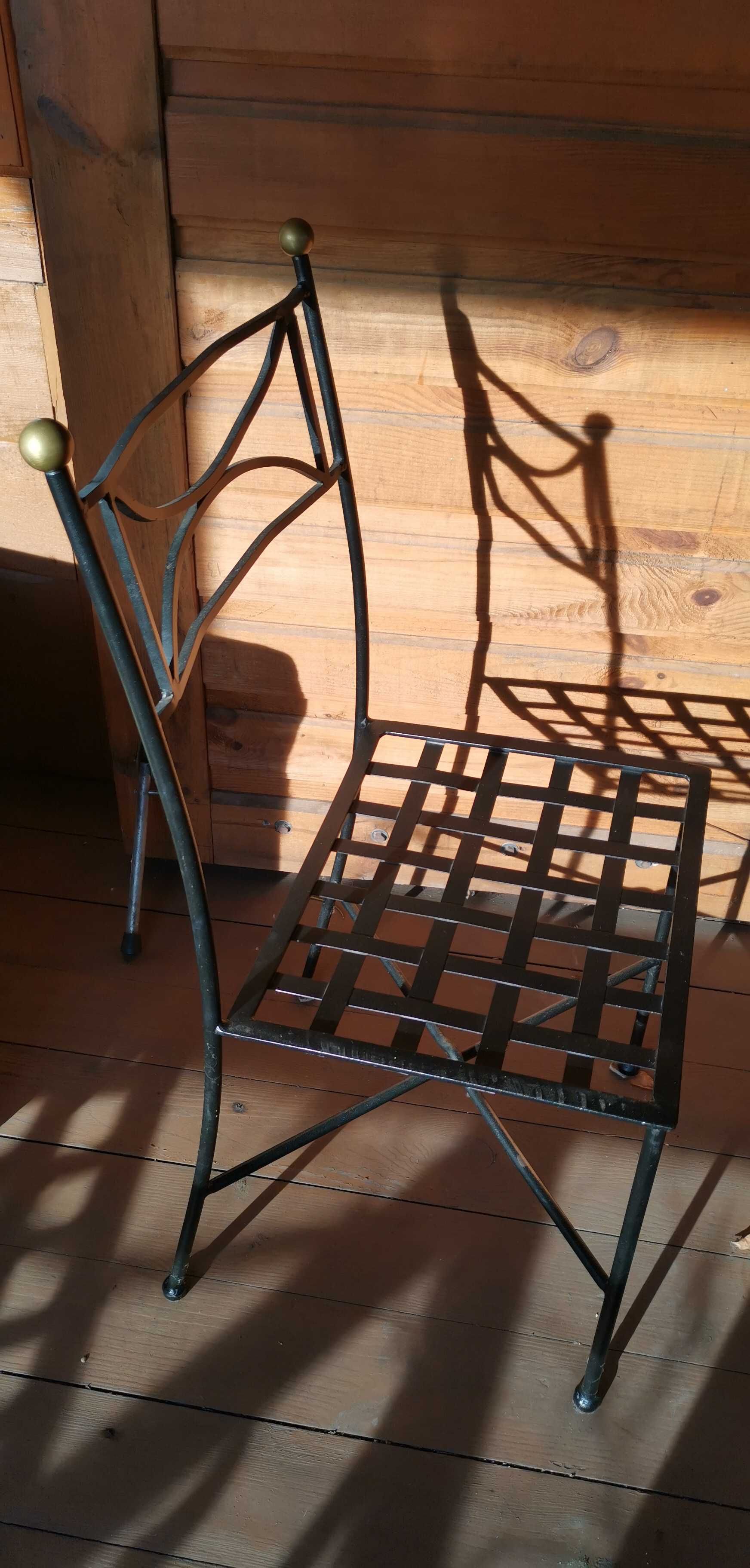 Krzesło metalowe kute, fotel metalowy kuty czarne