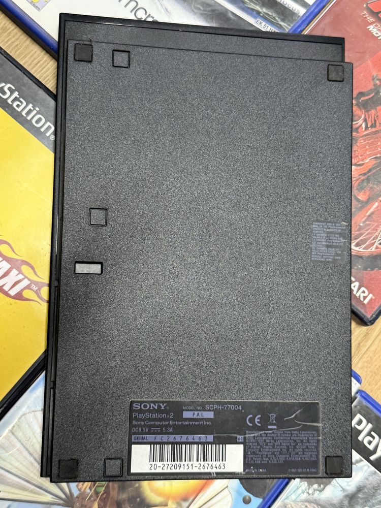 Playstation 2 com jogos, comando e cartao de memoria