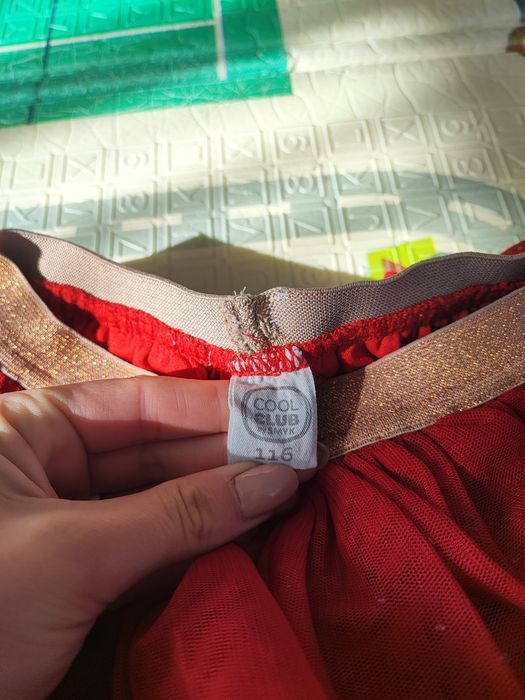 Czerwona spódniczka dziewczynka dziewczęca 116 święta brokat tiulowa