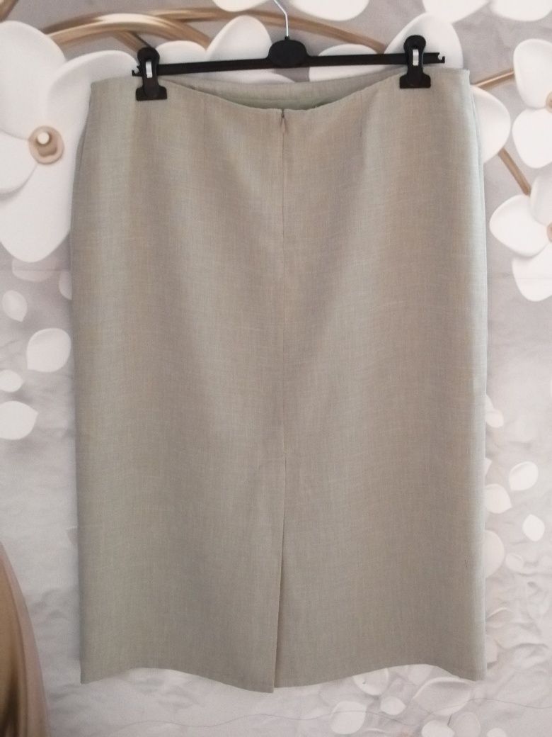Spódnica damska Oliwkowa prosta elegancka plus size 48/50