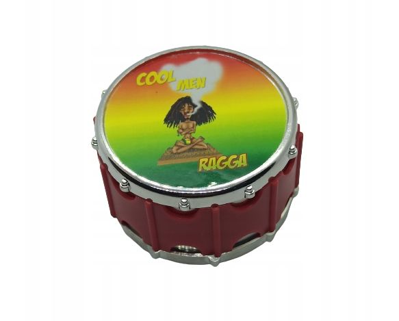 Młynek metalowy do tytoniu 3-częściowy w stylu Rasta 4,5 cm