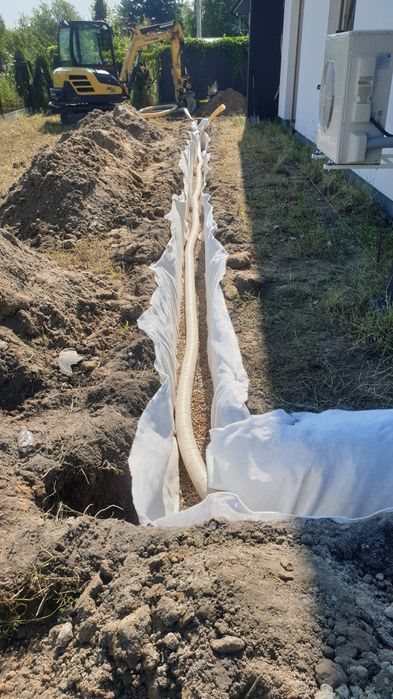 Usługi minikoparką 2,7t wywrotka do12ton, Drenaże, Odwodnienia