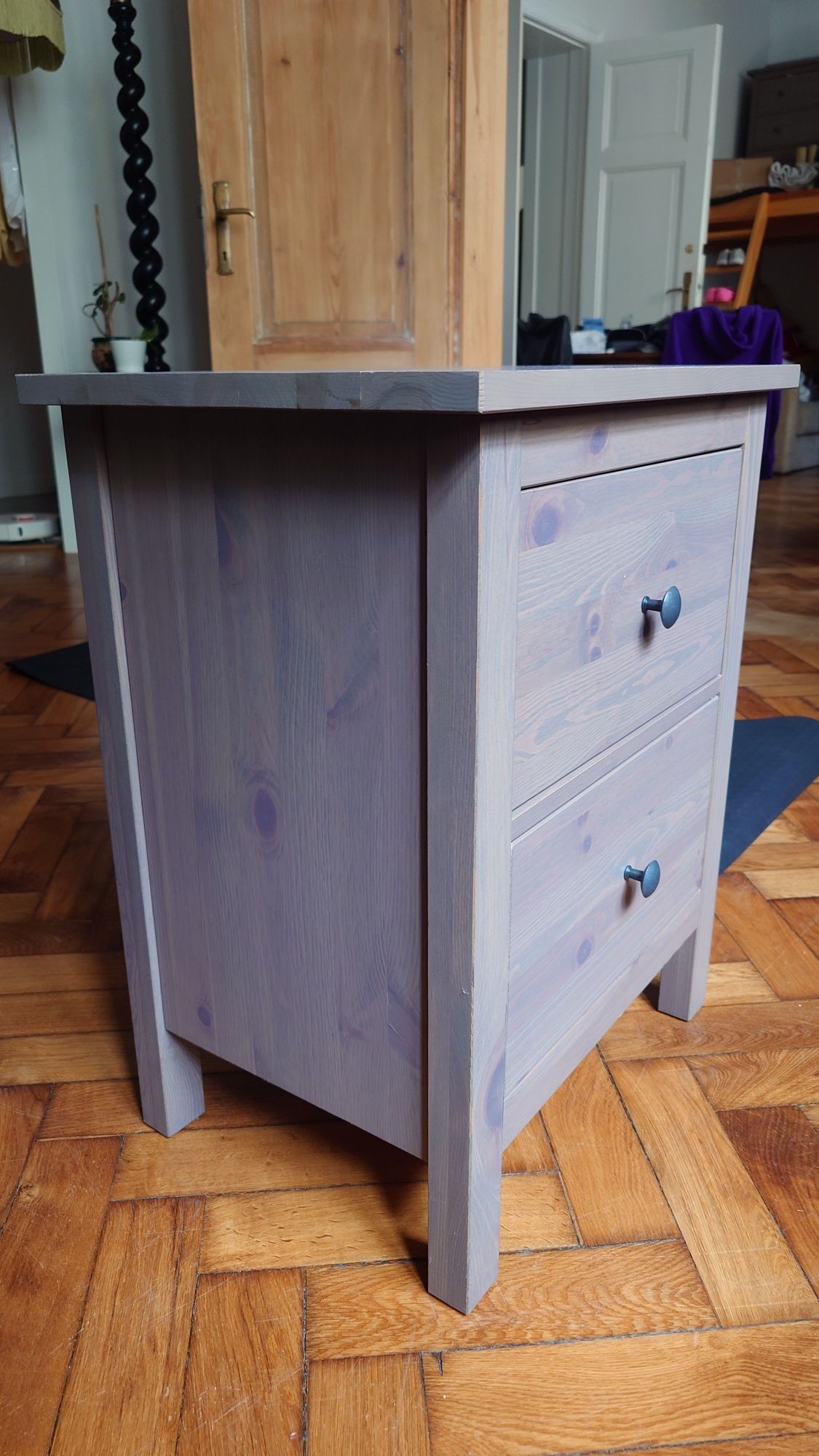 IKEA HEMNES Komoda, 2 szuflady, szara, 54x66 cm