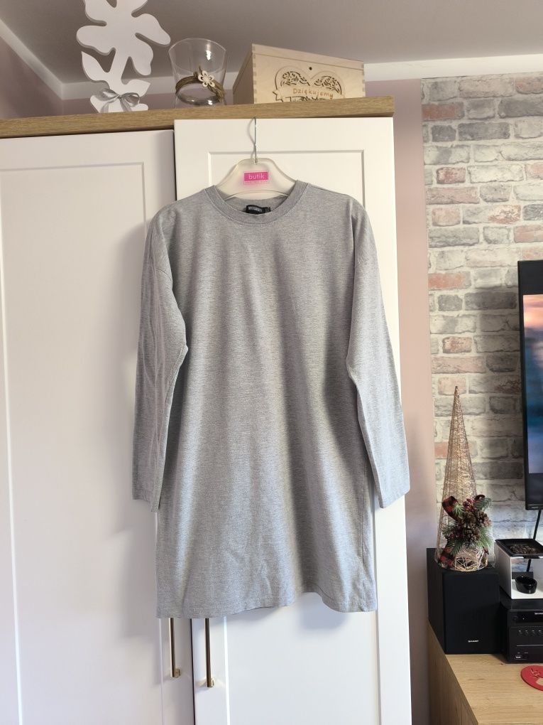 Szara sukienka t-shirtowa Missguided r. L 40 bawełna