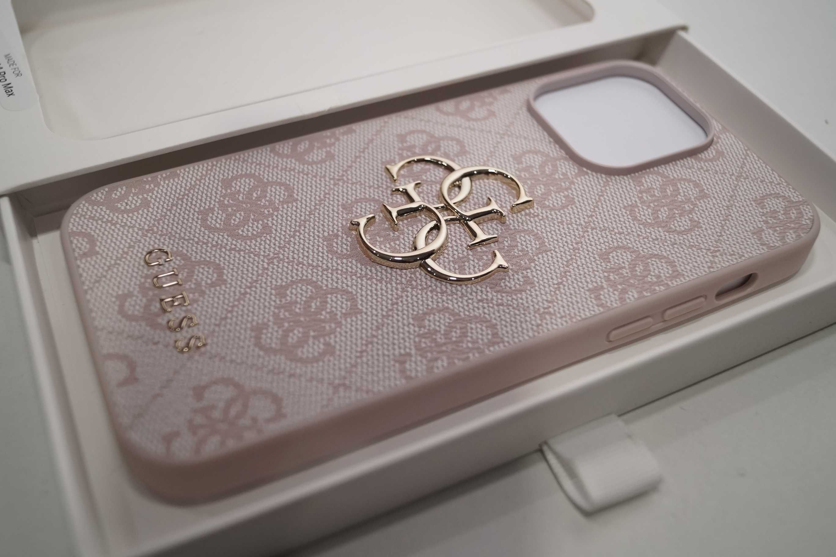 GUESS case/etui do iPhone 14 Pro Max różowe
