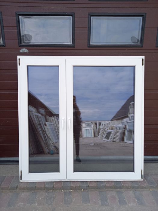 Okna dwuskrzydłowe 156x156 pcv okno używane dzielone DOWÓZ CAŁY KRAJ