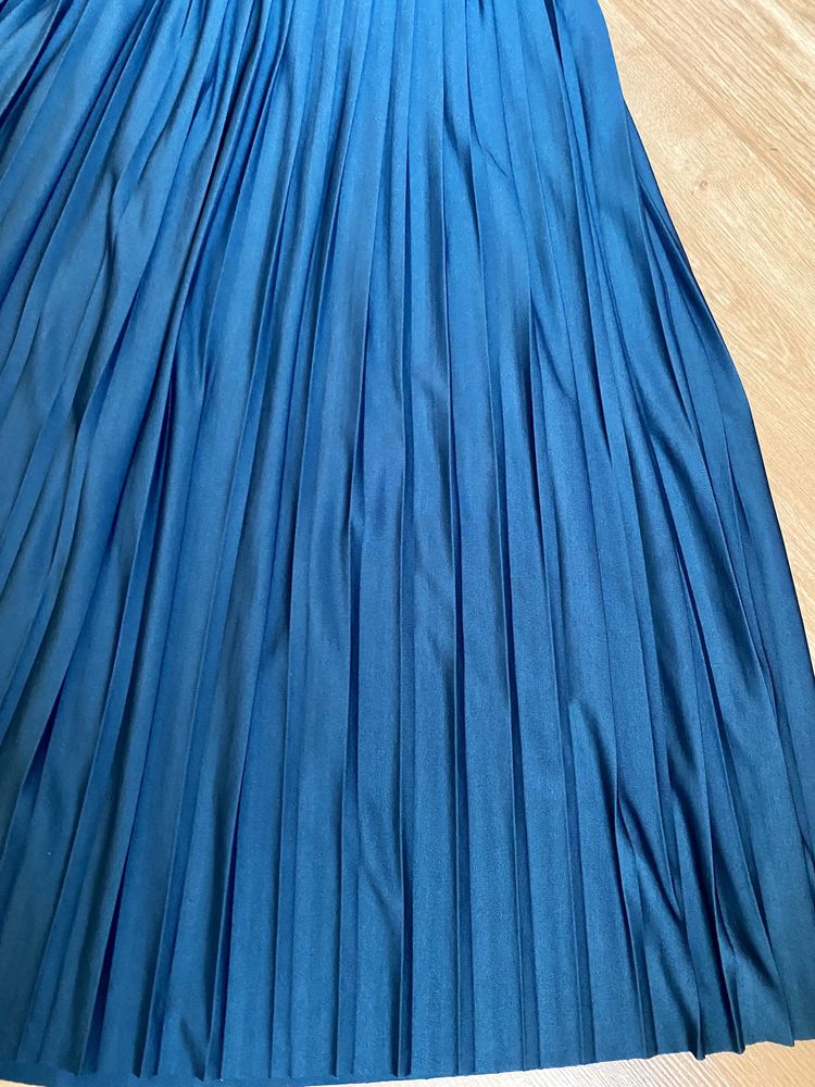 H&M 40 L sukienka plisowana szmaragdowa