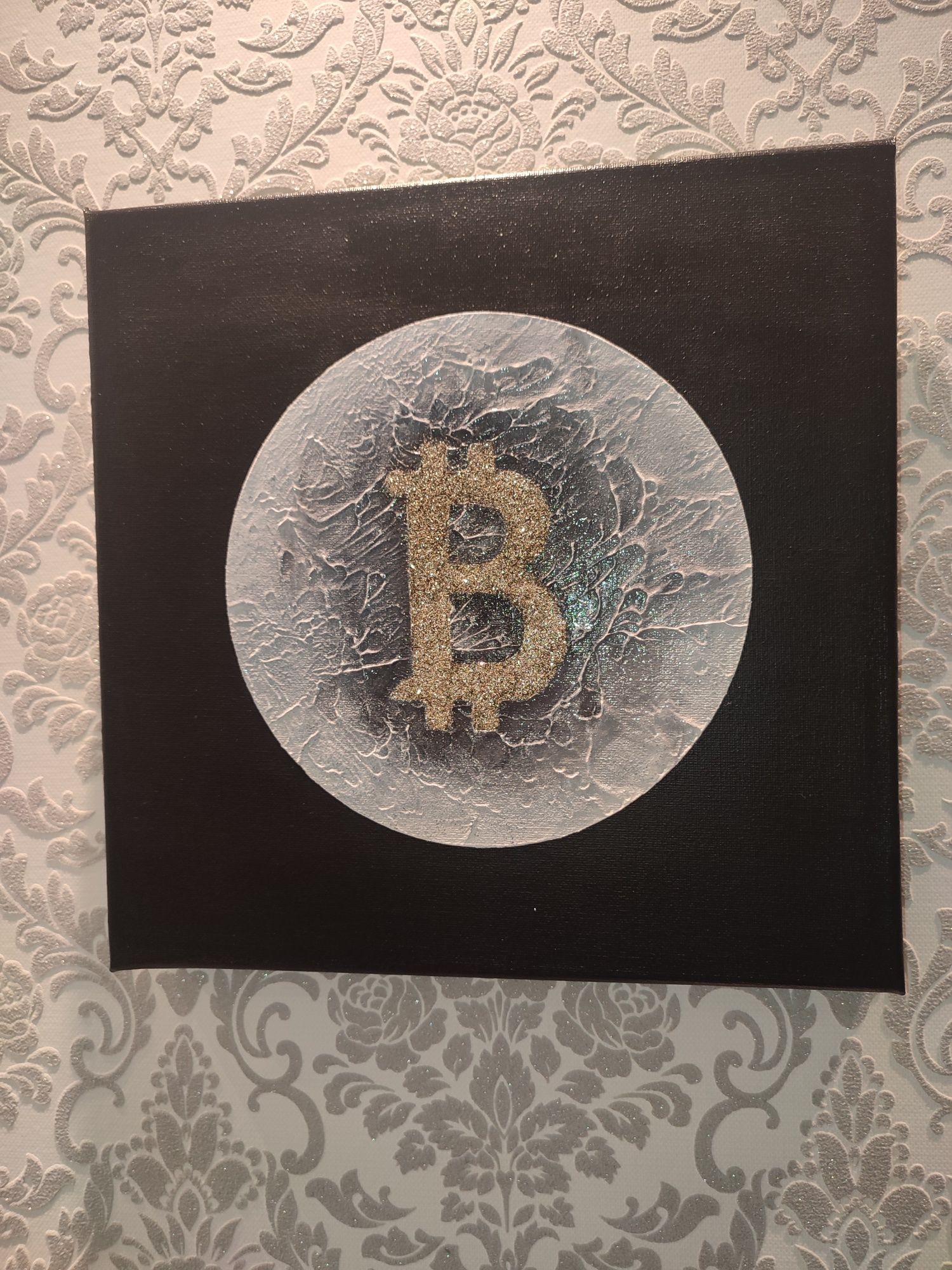 Obraz akrylowy księżyc Bitcoin