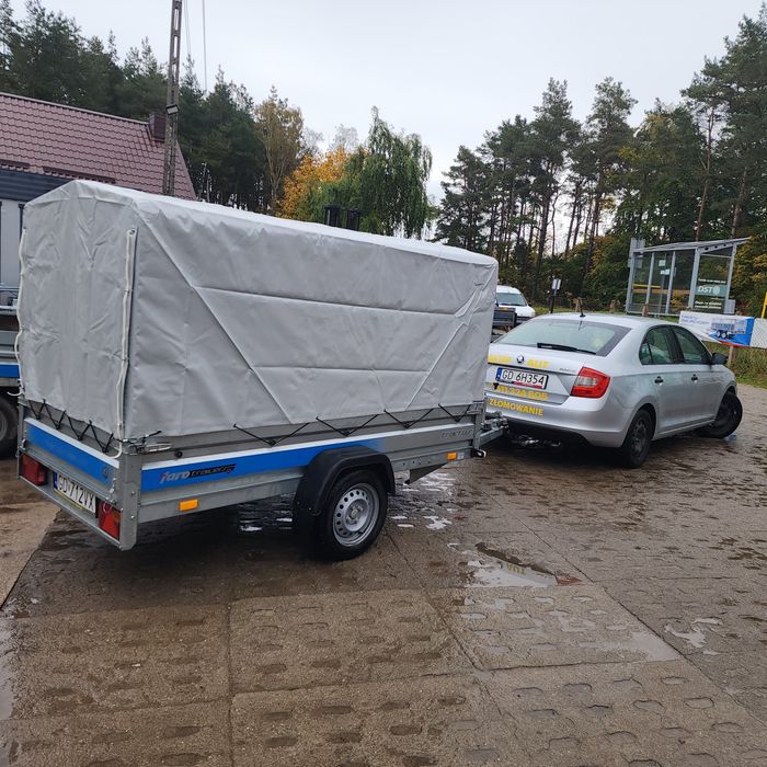 Wynajem przyczepa 1 oś 215x125 + plandeka Kat.B Skup Aut