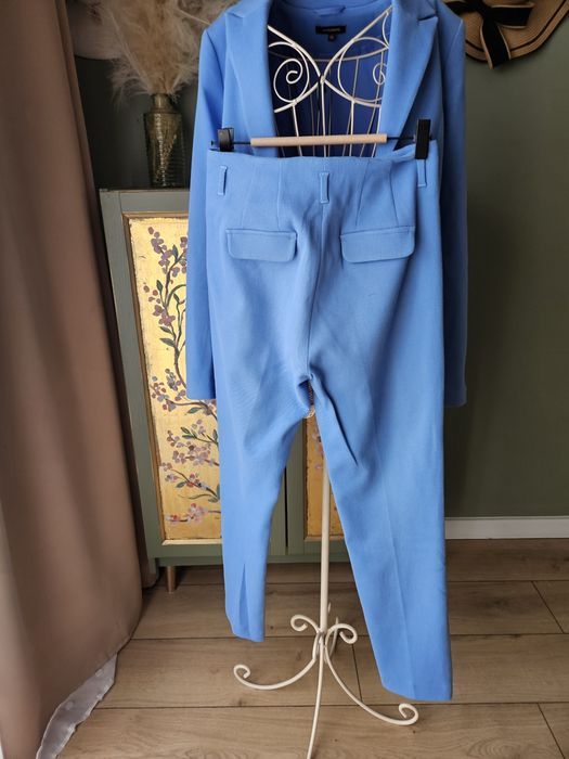 Elegancki Garnitur damski ze spodniami  Błękit More & More Strukturaln