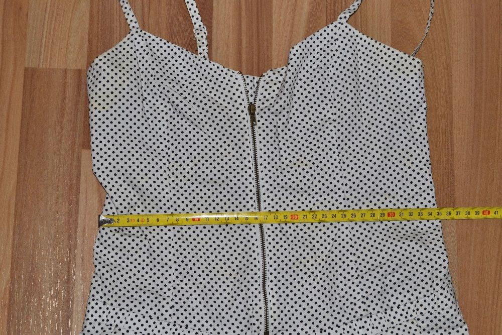 Kombinezon na zamek w grochy H&M S M 36 38 zip