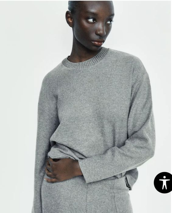 Комплект штани светр сірий soft zara s