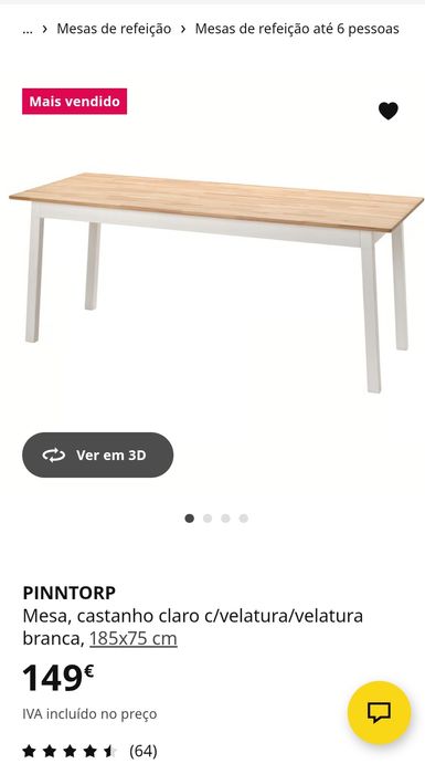 Mesa ikea 185 x 75 cm