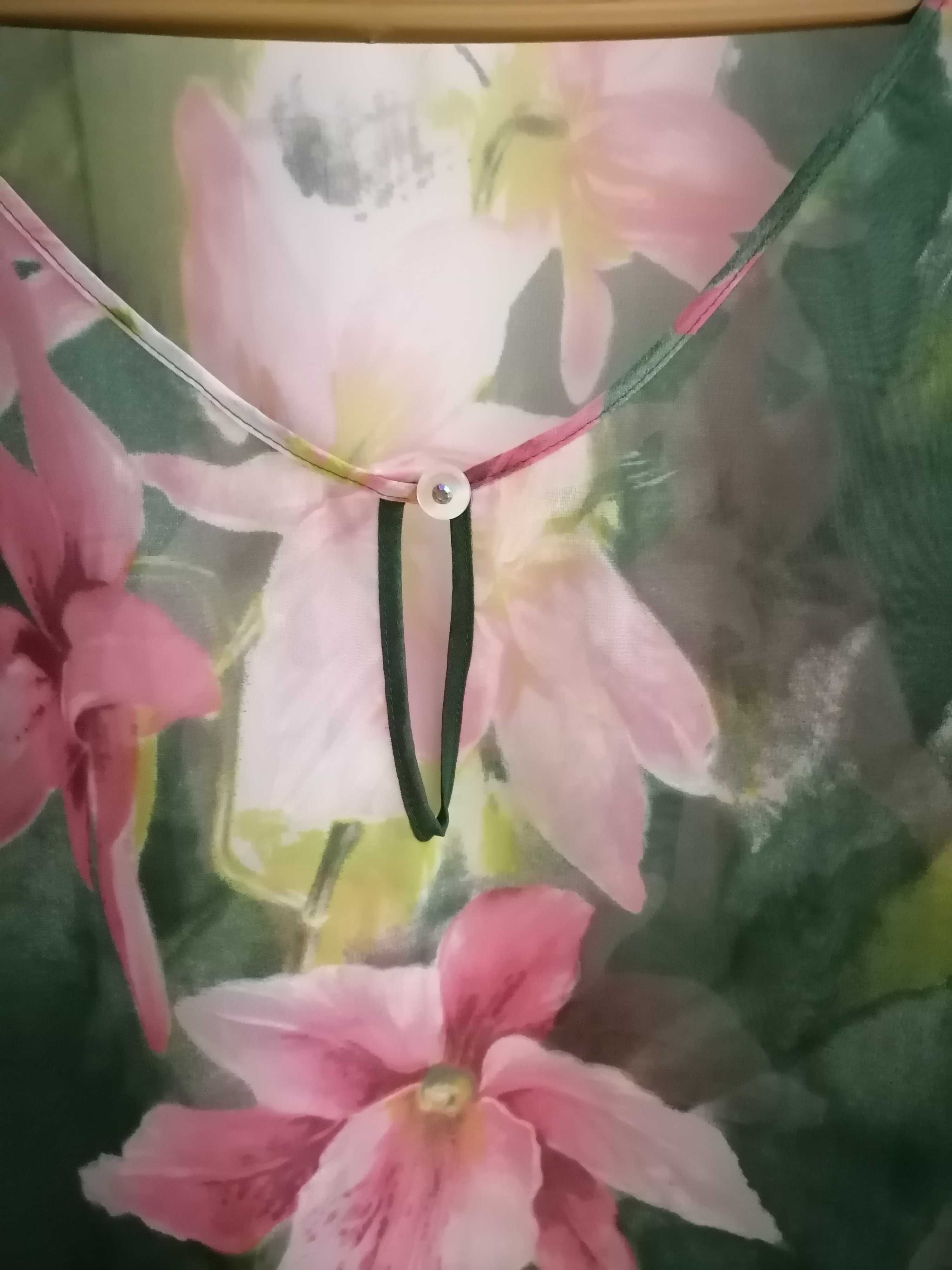 Śliczna bluzeczka w kwiaty w żywych kolor rozmiar 36
