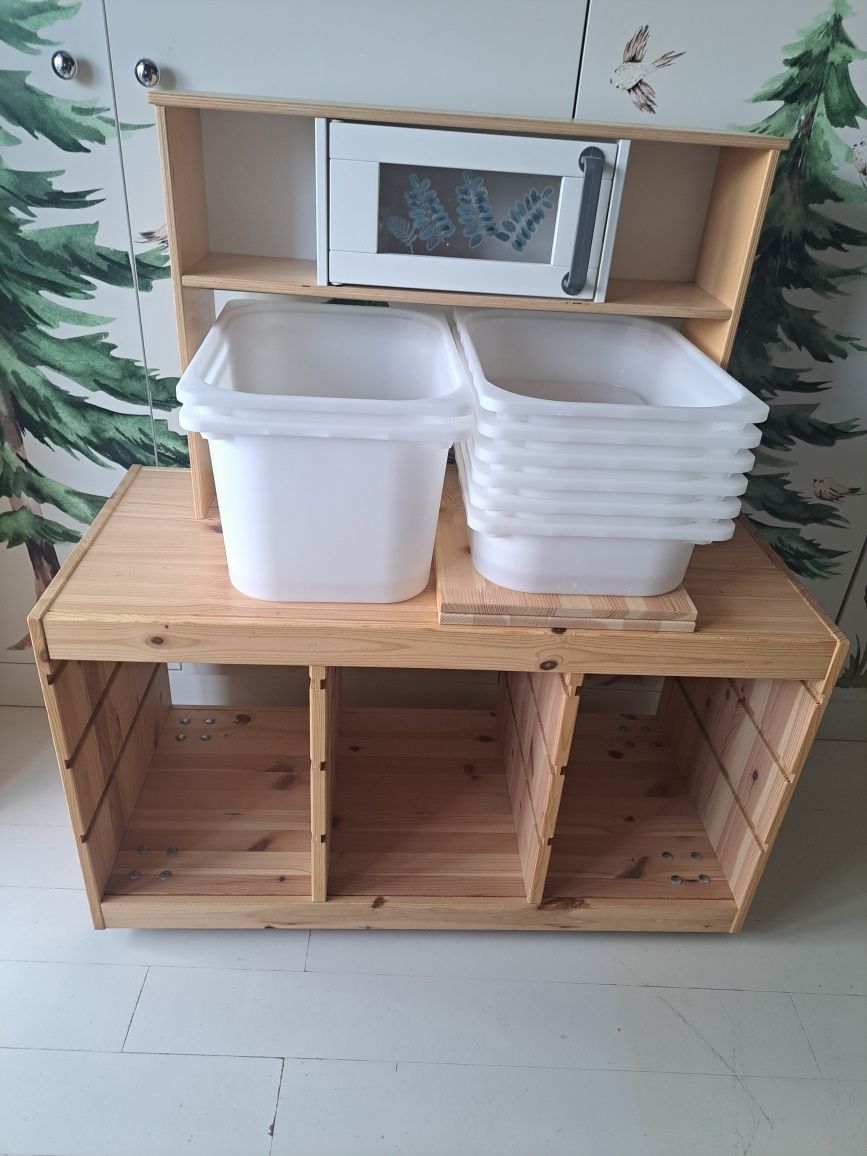 Ikea trofast regał drewniany z pojemnikami plus opcja kuchnia
